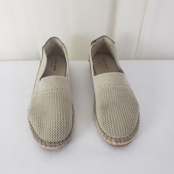 Cole Haan Cloudfeel Stitchlite Espadrille Slip-On beige tan metallic glitter 7.5 - Picture 3 of 8